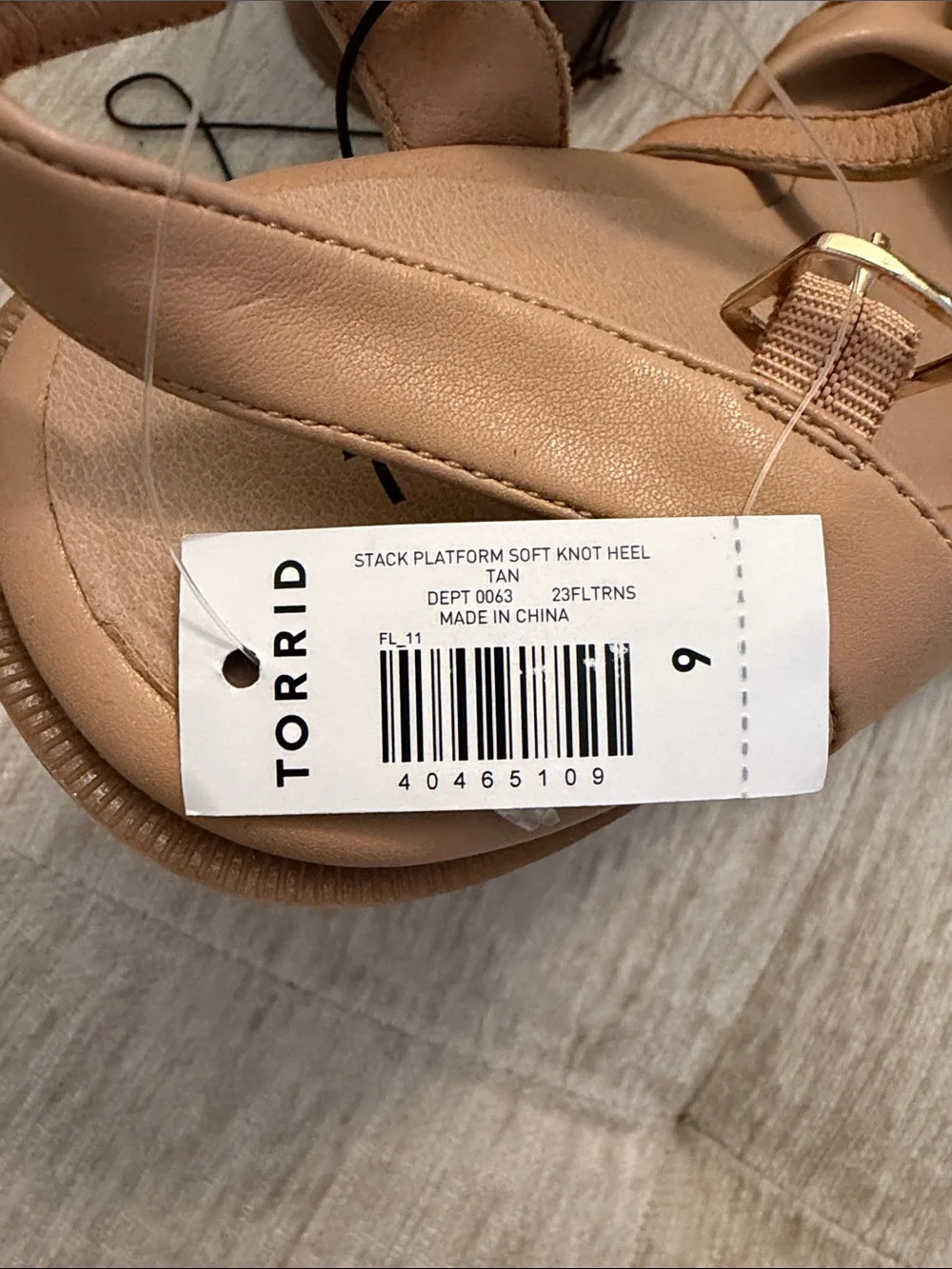 torrid Tan Knotted Platform Sandals with Stacked Heel